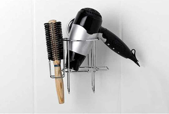 Tekno-tel Hair Dryer Holder 16x14x16cm Thickness Ø5mm Load Capacity 12kg Chrome-Plated Steel Extra Strong Suction Cup