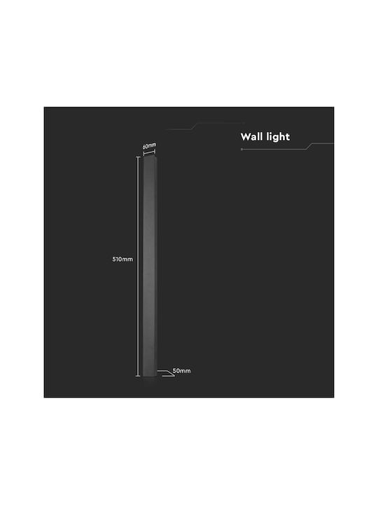 V-TAC Επιτοίχιο Γραμμικό Φωτιστικό LED IP65 10W με Θερμό Λευκό Φως 51x6x5εκ.