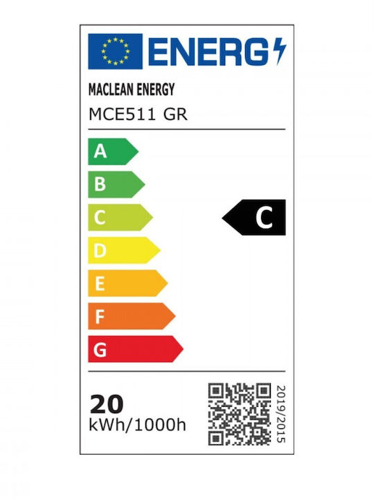 Lampă LED Maclean Gri 20W IP65 2750lm Alb Neutru 4000K MCE511 GR