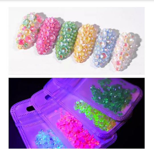 Luminous Nail Art Смесени Размери Кристални Блестящи Стъклени Камъчета Yg-03