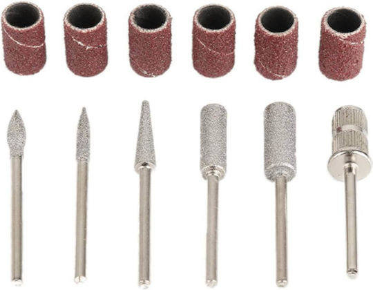 12τμχ Nail Drill Bits Kit Eξαρτήματα Τροχού 2,35mm Διαμαντόφρεζες