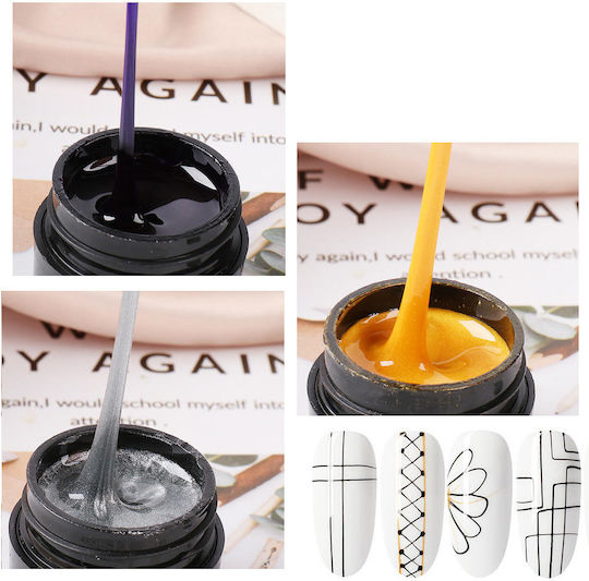 Spider Nail Art Line Uv Gel Pentru Modele 8ml Auriu