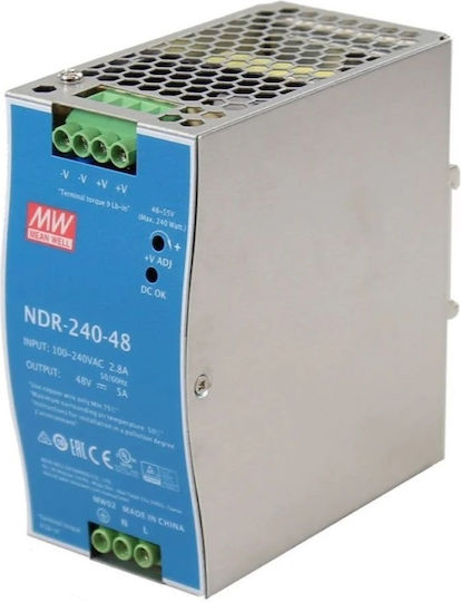 Mean Well Sursă de Alimentare pe Șină DIN cu Ieșire 48V și Putere 240W 5A