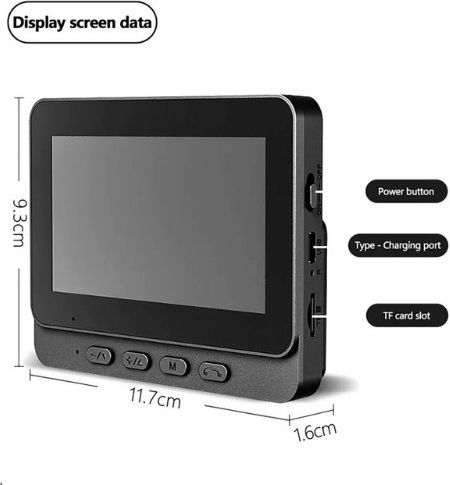 1080p Video Intercom System 4.3” Wide Angle 170° Hd Screen Intercom Support Night Vision Waterproof Protection Gray Anthracite
