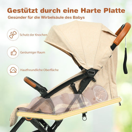Costway Baby Stroller Suitable for Newborn Beige 7kg