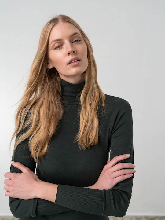 Women's Blouse Turtleneck Gray