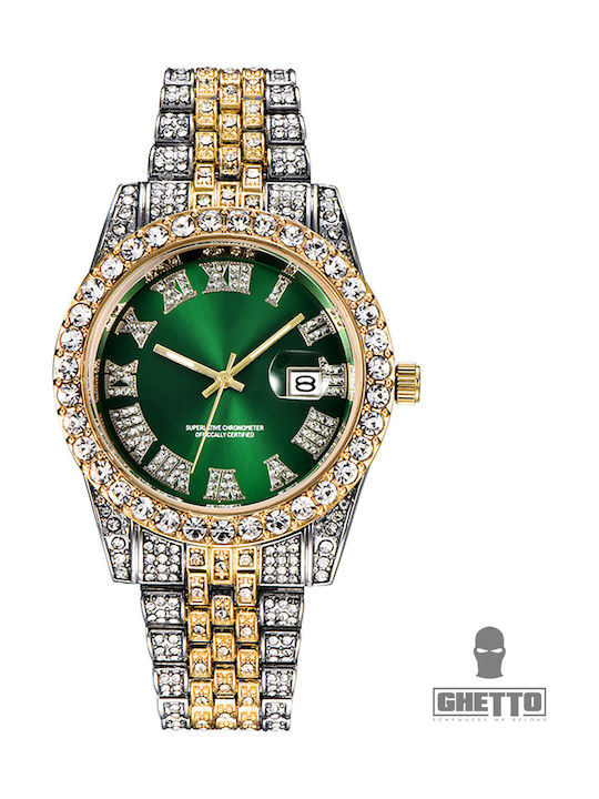 Ghetto Women's Watch with Blue Metal Bracelet