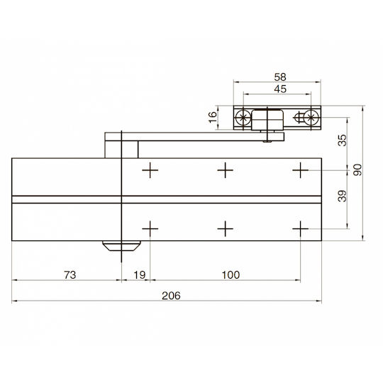 Assa Abloy Dc140 Μηχανισμός Επαναφοράς Σούστα Βαρέως Τύπου Size 2 3 4 5 Ασημι