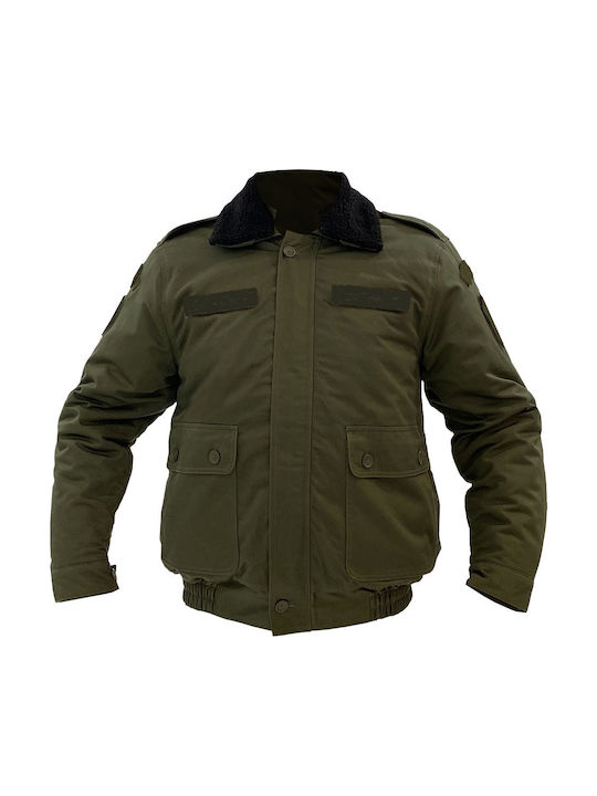 Jacke der griechischen Polizei mit Pelzkragen