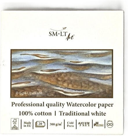 Smlt Art Μπλοκ Σχεδιου Ακουαρελας 20 Φυλλα 9x9cm 300gsm Pro Fsc