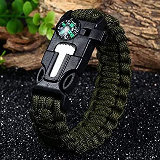 Paracord Гривна За Оцеляване Хаки Военна Oem