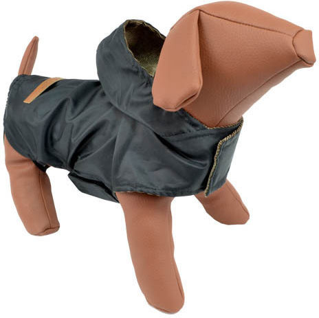 Jachetă impermeabilă pentru câini Woof Moda cu glugă, gri, 36 cm