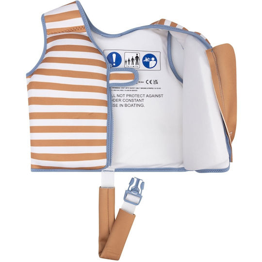 Swim Essentials Σωσίβιο Γιλέκο Κολύμβησης Ιμάντα Ασφαλείας Παιδιά 3-6 Ετών "brown White Striped"