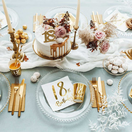 PartyDeco Κεράκι Γενεθλίων Αριθμός σε Χρυσό Χρώμα SCU5-18-019