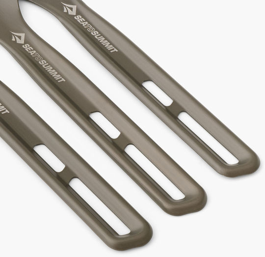Sea to Summit 3 Piece Cutlery for Camping 2000ml STS40-01175 Aluminium Hard Anodised Grey