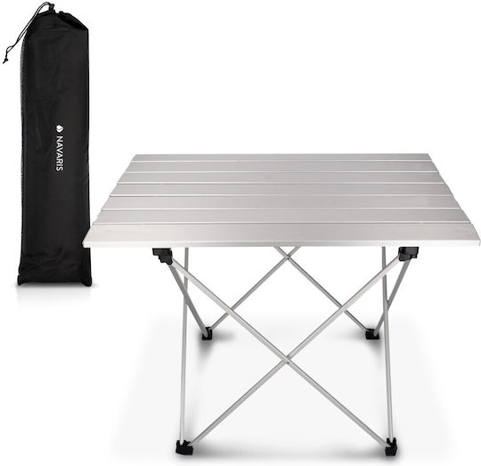 Navaris Τραπέζι Αλουμινίου για Camping Πτυσσόμενο 55.7x40.5x38.5cm Γκρι