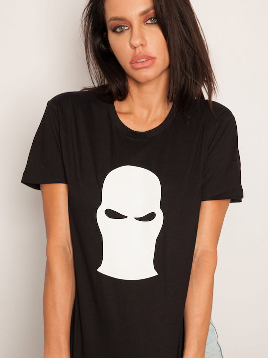 Ghetto White Mask Black T-shirt Women’s