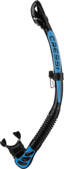 CressiSub Alpha Ultra Dry Snorkel Black/Blue with Silicone Mouthpiece