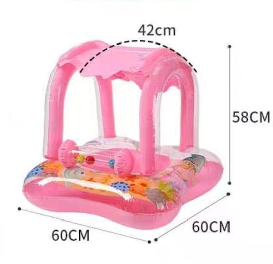 Swimming Aid Swimtrainer with Sunshade Pink Sea seat