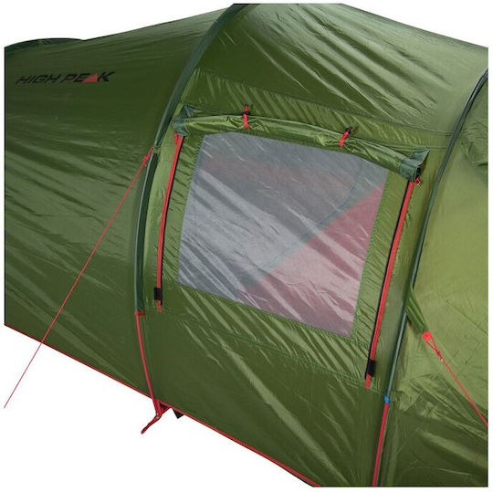 High Peak Falcon 3 Къмпинг палатка Тунел Червен 4 Сезона за 3 Човека Водоустойчива 3000мм 400x200x130см.