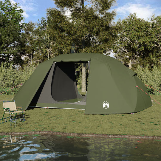 vidaXL Summer Fishing Tent Khaki with Double Cloth for 7 People 514x465x187cm