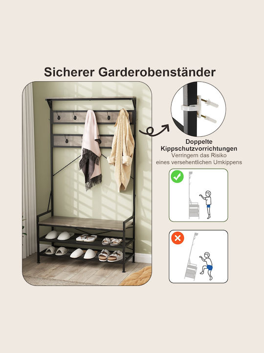 Costway Kleiderständer Gray 102x40x184cm Costway Kleiderständer Gray 102x40x184cm
