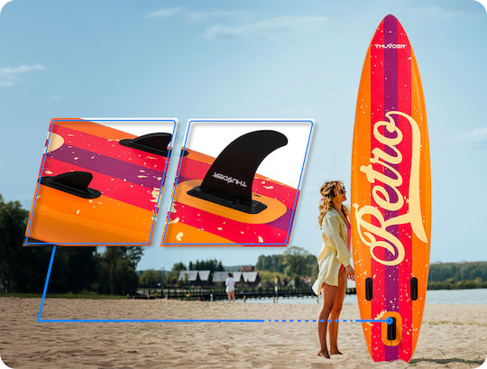 Thunder Inflatable SUP Board 320cm Gonflabilă Placă SUP cu Lungime 3.2m Portocaliu