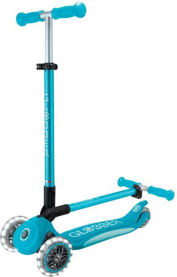 Globber Kids Scooter Foldable Elite Lights 3-Wheel Turquoise