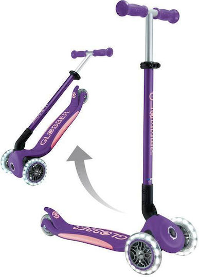 Globber Kinderroller Klappbar Elite Lights 3-Rad Lila