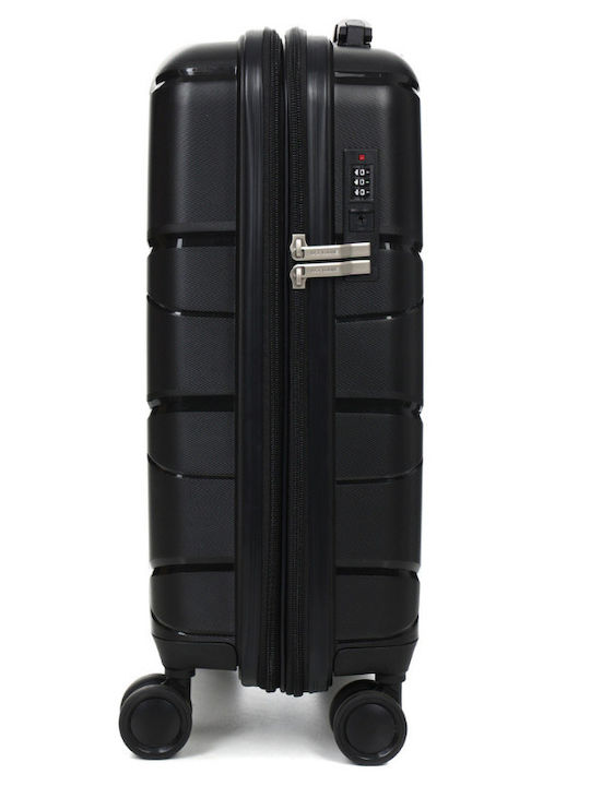 WORLDLINE Kabinenreisekoffer Hartschalen Black mit 4 Räder Höhe 55cm