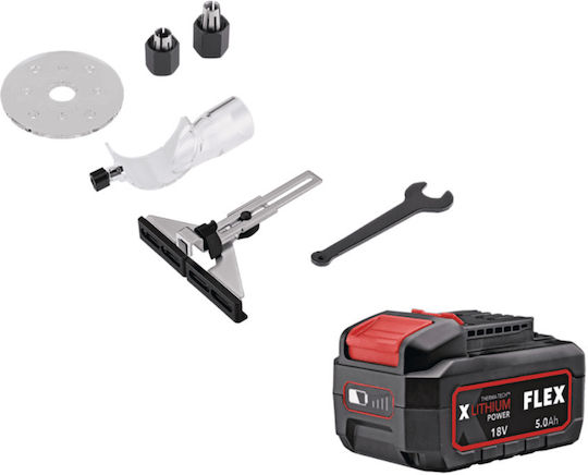Flex CER 18.0-EC Trimmfräse 18V Bürstenlos 1x5Ah mit Geschwindigkeitsregelung und mit Absaugsystem