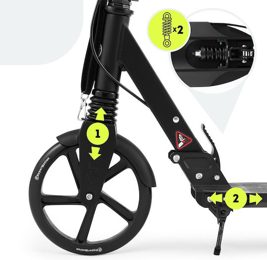 HyperMotion Kinderroller Klappbar Skyline 2-Rad für 6+ Jahre Jahre Schwarz