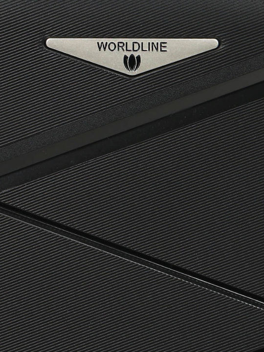 WORLDLINE Kabinenreisekoffer Hartschalen Black mit 4 Räder Höhe 55cm