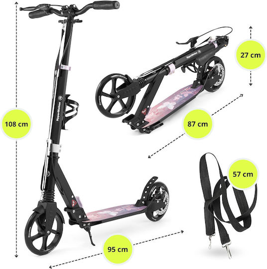 HyperMotion Kids Scooter Foldable Skyline 2-Wheel for 6+ years old Years Pink