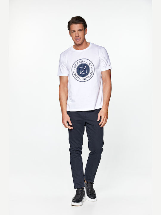 Redgreen T-shirt Τύπωμα Coastal Inspiration Λευκό