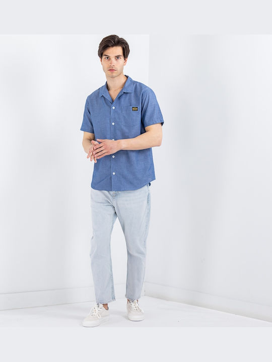 Rvca Day Shift Къс Ръкав Син Риза Avywt00400-rv0/bec