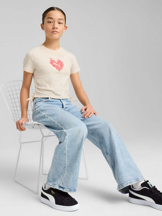 Kids' T-shirt White Flaming Love Knotted Tee