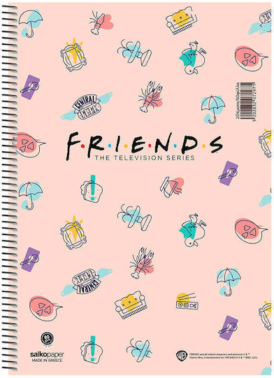 Salko Paper Spiral Notebook Ruled 3 Subjects Friends 1pcs