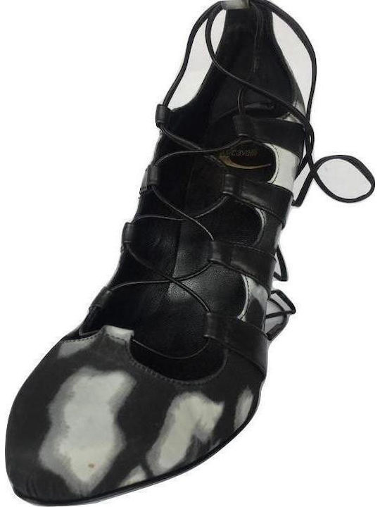 Дамски Токчета Just Cavalli Бели Черни Woda35-d56