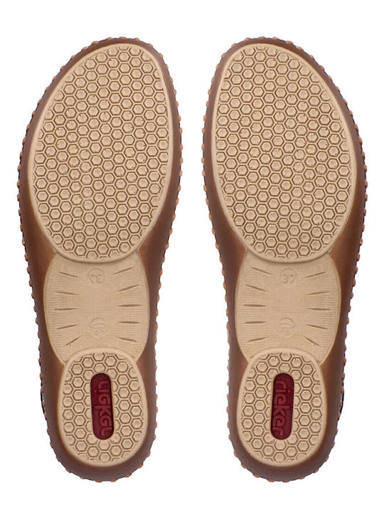 Anatomic Leather Comfort Sandals Rieker Beige Combi