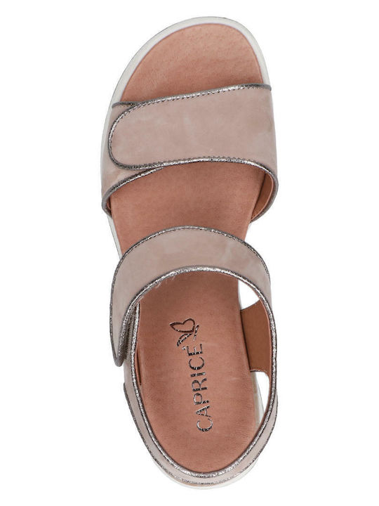 Caprice Δερμάτινα Γυναικεία Σανδάλια Taupe 9-28307