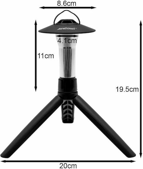 Led Dual Rechargeable Lantern-Flashlight 3 Lighting Modes Hook Q-ly97 Andowl