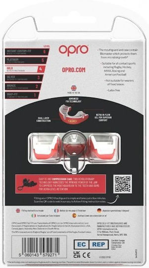 Mouth Guard Opro Gold Edition V2 Self Fit Red White