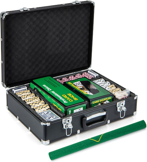 Costway Σετ 600 Μάρκες Poker 40mm / 14gr με 6 Τράπουλες και Τσόχα
