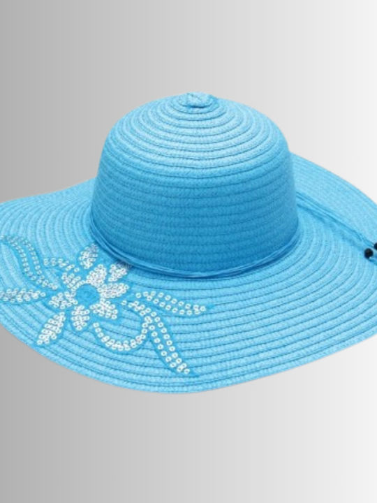 Wicker Hat Light Blue Design 626 Oem