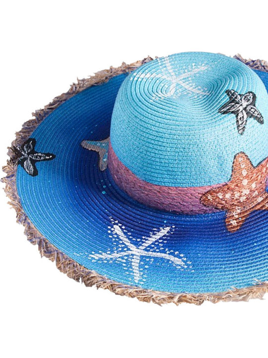 Pălărie Handmade Decorată Cu Vopsire Model Mare Albastru Sea 737