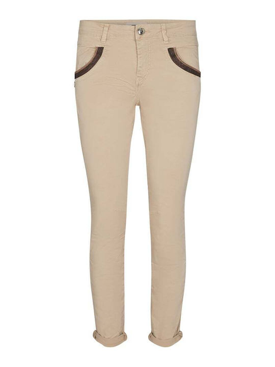 Mos Mosh Women's Trousers Decorative Trousers at Waist Regular Fit 137290 Cuban Sand