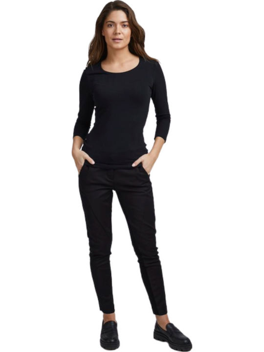 Fransa Pants Suiting Black Women's Trousers