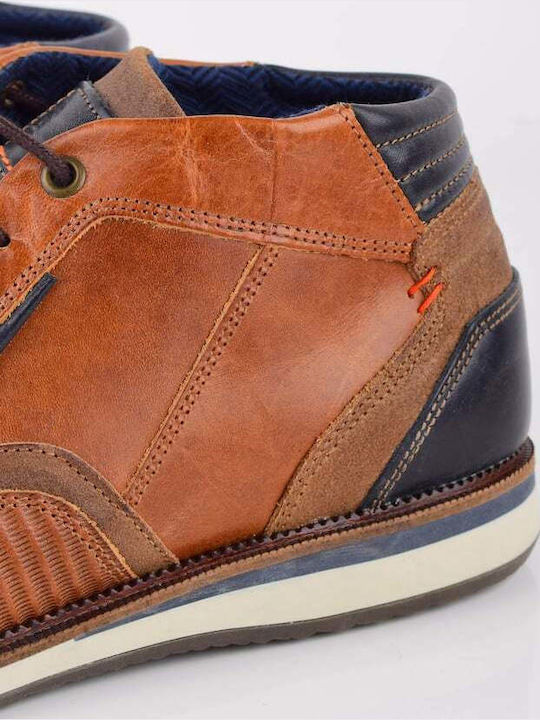 Giacomo Carlo Boot Tabac Brown Laces Blue Details Regular Fit Js 4593-2.tobacco