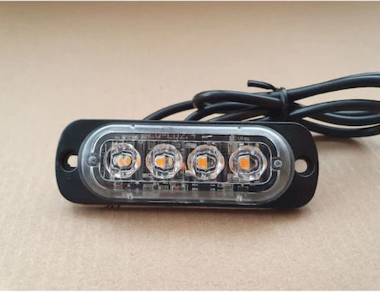 Set 2 Strobe Lights 4 Leds Yellow Warning Lights Jeep Off Road Atv Foxmag24